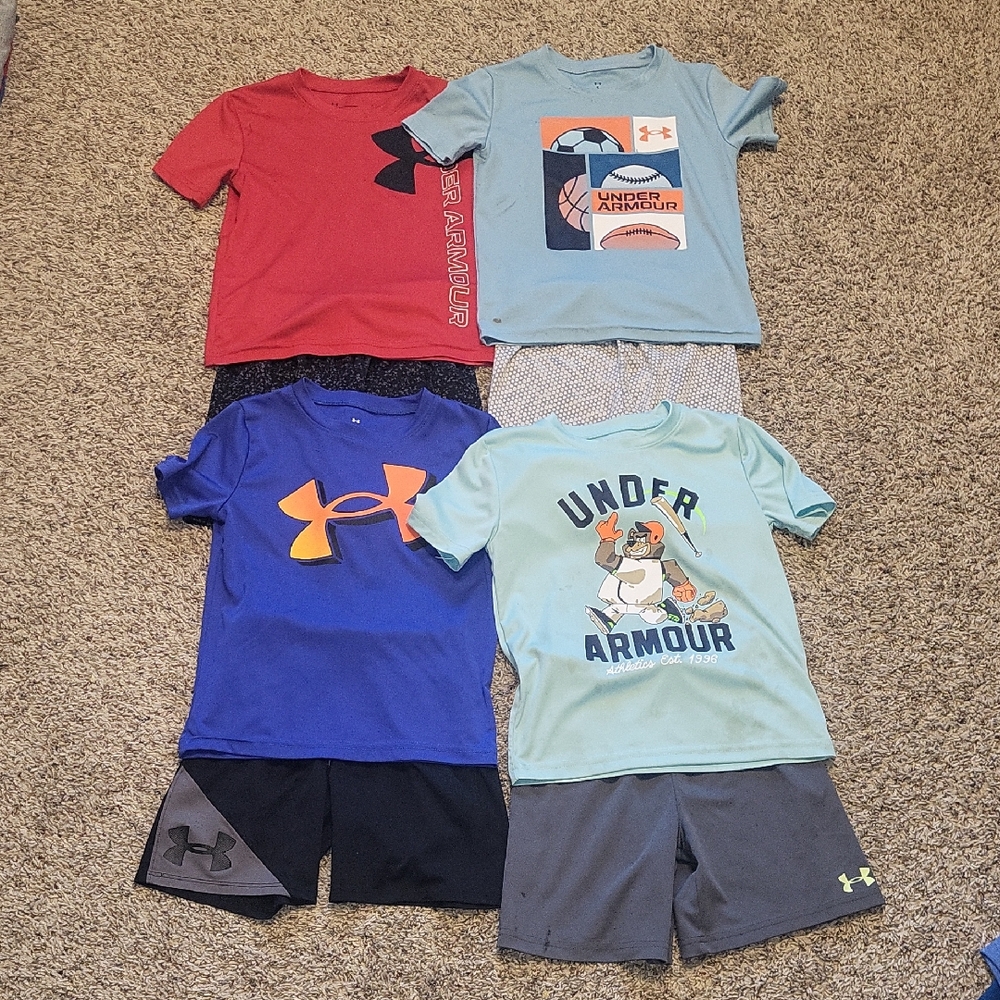 Boys' Size 5 Under Armour Short-Sleeved Shirt/Short Set *Imperfect* Bundle #2